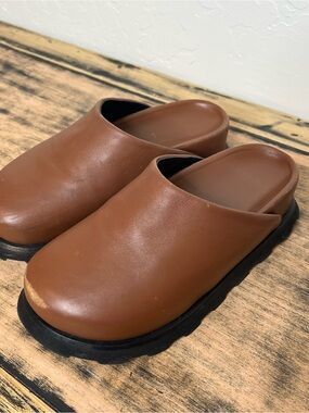 Proenza Schouler leather lug-sole loafers/slides Italian made Chunky 35 US 5